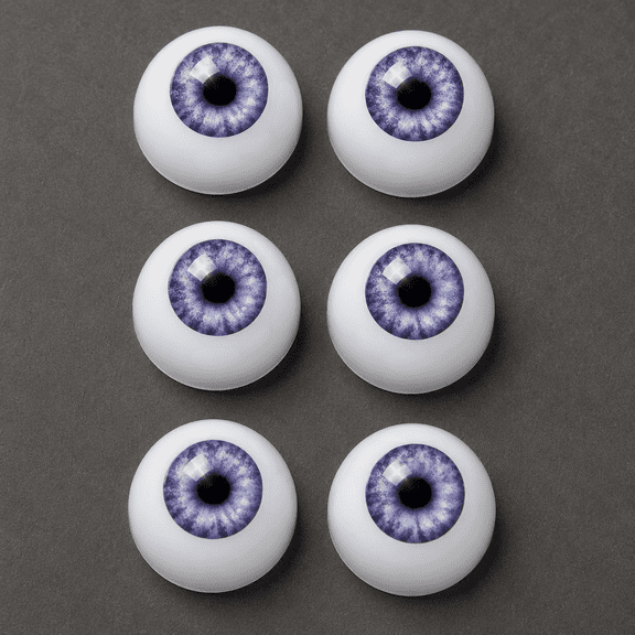 Factory Direct Craft Realistic Lavender Half Round Doll Eyes, 3 Pairs, 20mm Acrylic Doll Making Eyes