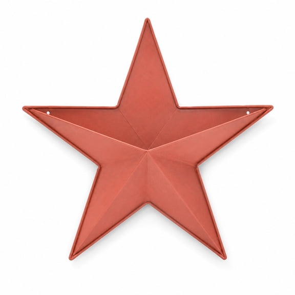 Factory Direct Craft Rustic Red Metal Barn Star Wall Pocket, 20 Inch Farmhouse Hanging Wall Decor