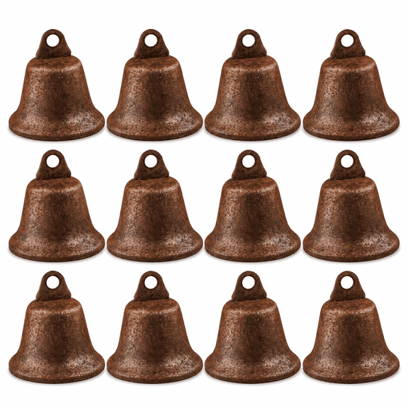 Factory Direct Craft Rustic Tin Liberty Bells, Set of 12, 1.5 Inch Rustic Metal Craft Bells