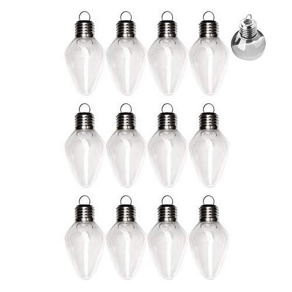 Factory Direct Craft Factory Direct Craft Set of 75 Acrylic Fillable Light Bulb Shaped Shatterproof Plastic Ornaments for Creating Holiday Decorations and Christmas Ornaments