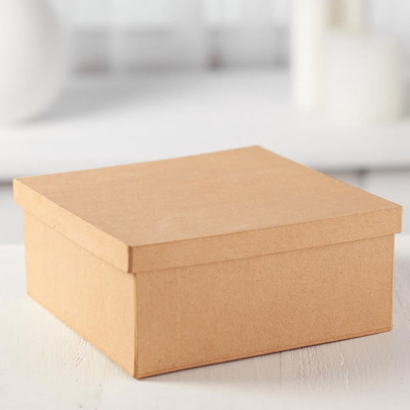 Factory Direct Craft Square Paper Mache Boxes DIY Paintable Craft Set of 6