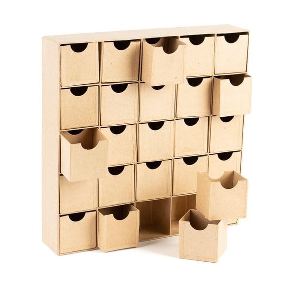 Factory Direct Craft Unfinished Paper Mache Advent Countdown Box with 25 compartments DIY Crafts for Painting and Decorating