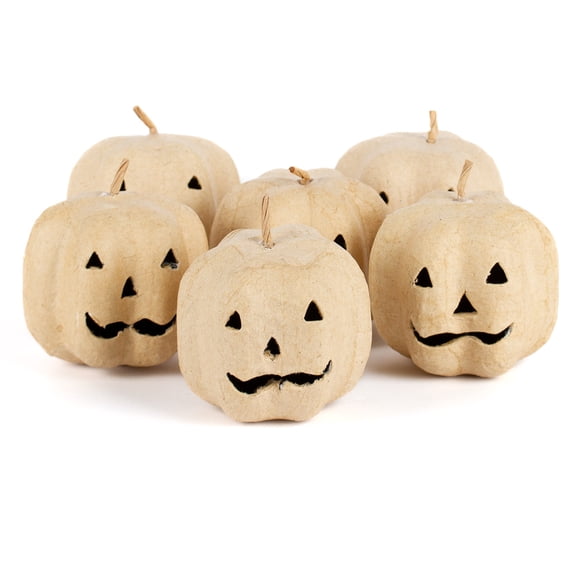 Factory Direct Craft Unfinished Paper Mache Jack O' Lanterns Halloween Pumpkins - Set of 12