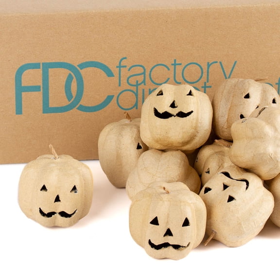 Factory Direct Craft Unfinished Paper Mache Jack O' Lanterns Halloween Pumpkins - Set of 12