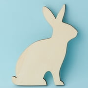 Factory Direct Craft Unfinished Wood Rabbit Cutouts, Natural Wooden Bunny Craft Shapes, 24-Pack