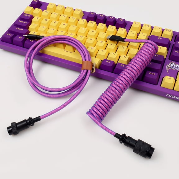Factory Direct Custom USB C to USB C Coiled Cable for Gaming Mechanical Keyboard Nylon Braided Gaming Cable