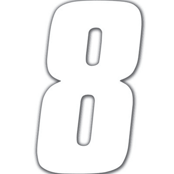 Factory Effex 02-4468 White 6" Standard Number Graphic