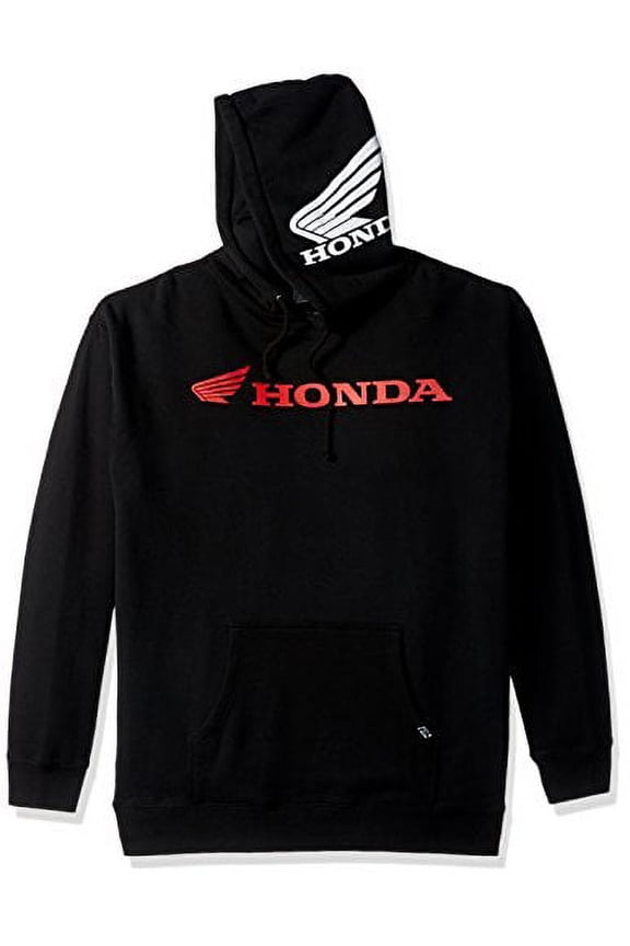 (15-88374) 'Honda' Horizontal Hooded Pull-over Sweatshirt (Black, X-Large)