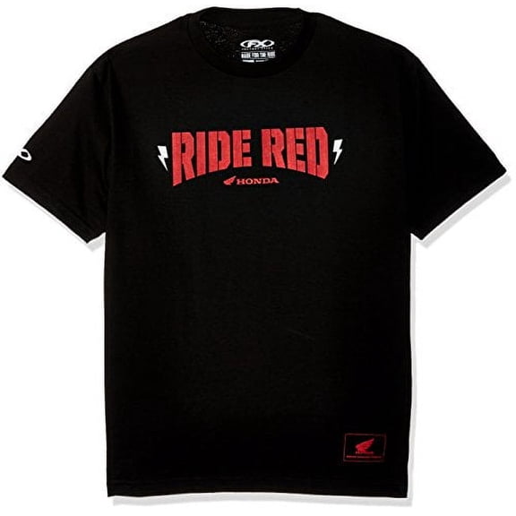 Factory Effex 16-88320 Honda 'Ride Red' Bolt T-Shirt (Black, Medium)