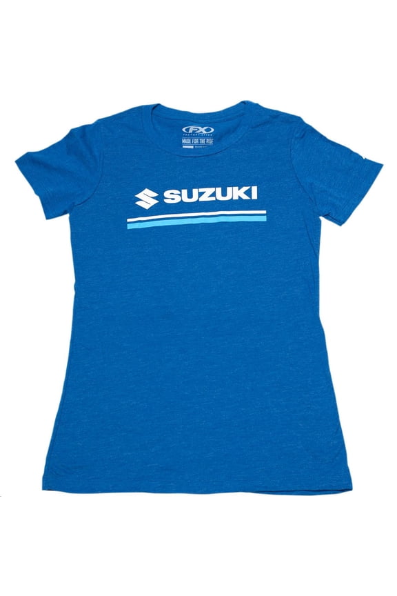 22-87434 For Suzuki Stripes Womens T- Shirt/Heather Royal L