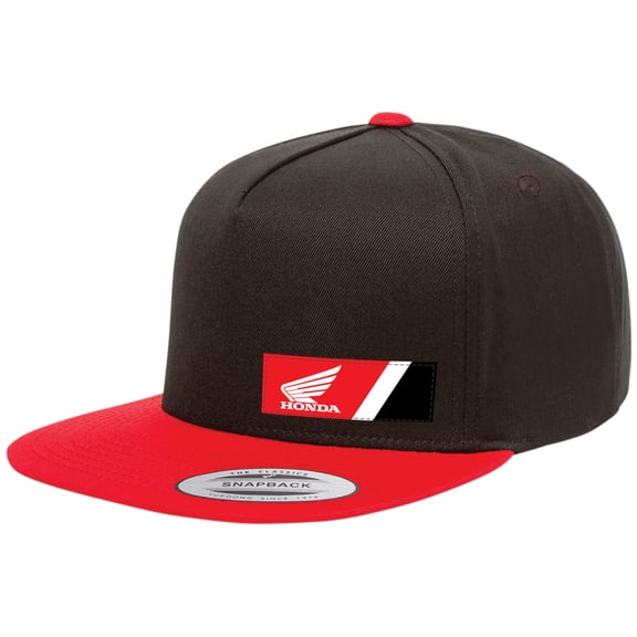 Black/Red Honda Wedge Snapback Hat