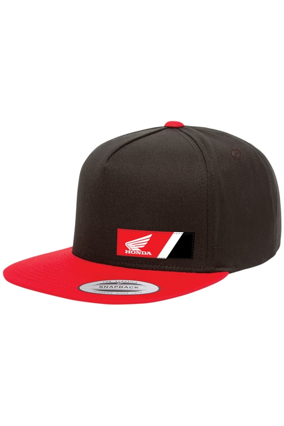 Black/Red Honda Wedge Snapback Hat