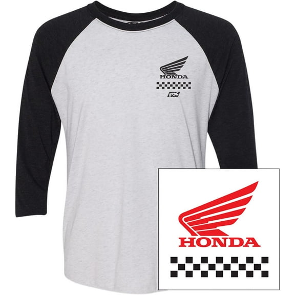 Factory Effex Honda Wing Mens 3/4 Sleeve T-Shirt White/Black XXL