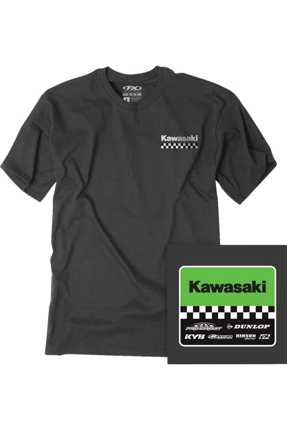Kawasaki Starting Line Mens T-Shirt Heather Charcoal MD