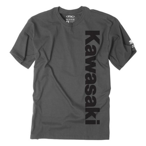 Factory Effex Kawasaki Vertical Mens Short Sleeve T-Shirt Charcoal XXL