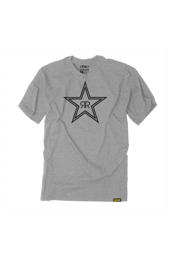 Rockstar Outline Mens Short Sleeve T-Shirt Gray LG