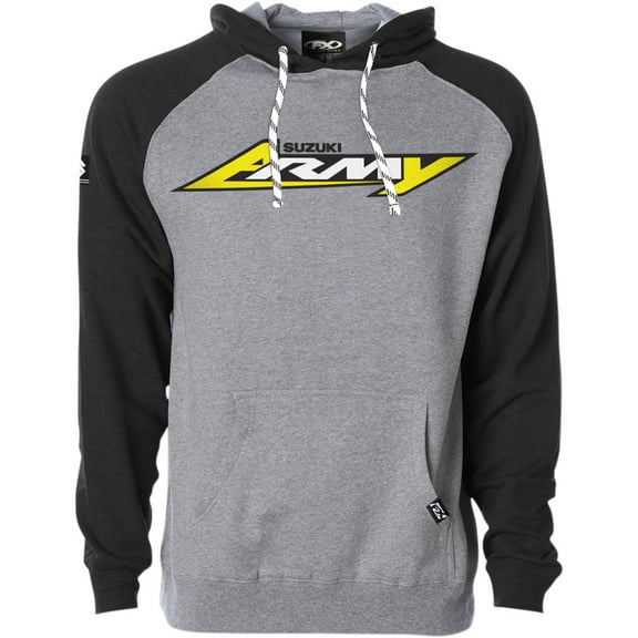 Factory Effex Suzuki Army Logo Mens Pullover Hoody Black/Heather XL