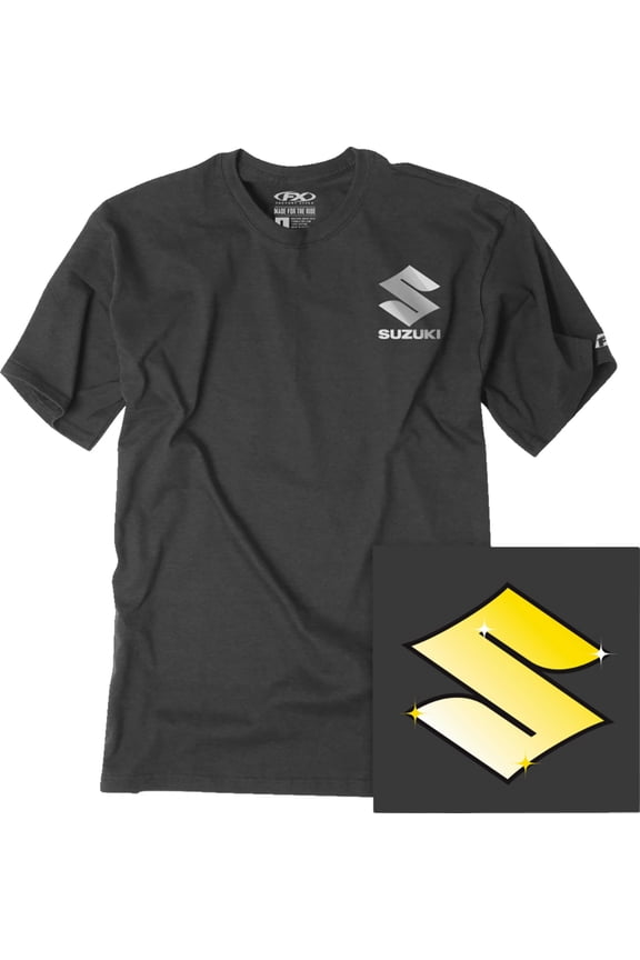 Suzuki Bling Mens Short Sleeve T-Shirt Charcoal MD