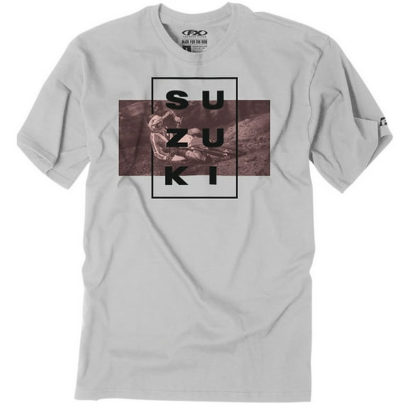 Factory Effex Suzuki Rider Mens Short Sleeve T-Shirt Gray MD
