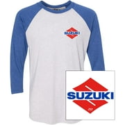 Factory Effex Suzuki Wedge Mens 3/4 Sleeve T-Shirt White/Royal LG