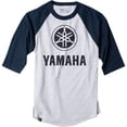 thumbnail image 1 of Factory Effex Yamaha Mens 3/4 Sleeve Baseball T-Shirt Gray/Navy Blue XL, 1 of 1