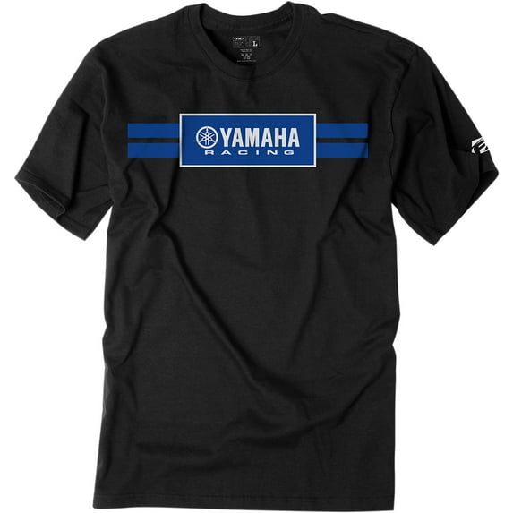 Factory Effex Yamaha Racing Stripe Mens Premium T-Shirt Black/Blue LG