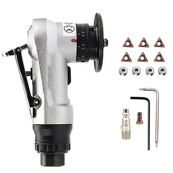Factory Equipment Portable Pneumatic Chamfering Machine, Carpenter Chamfering Tool Handheld Grind Tool for Metal, Wood, Acrylic, RC Angles, Round Holes