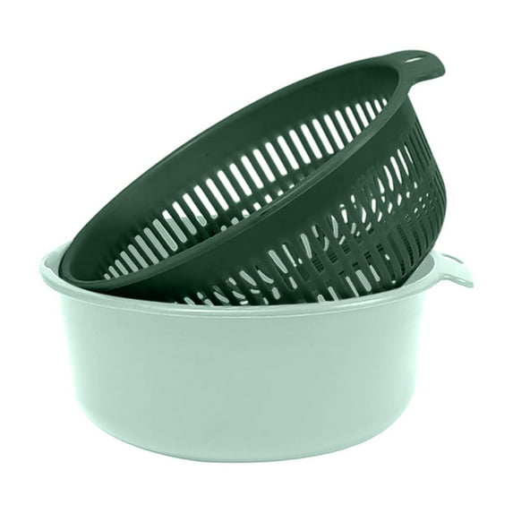 Factory Food Grade Double Drainage Basket, Plastic Sink Filter Basket, Vegetable Fruit Storage Basket Set, Kitchen Multi Functional Double Layer Strainer Bowl With Handles For Washing & Draining