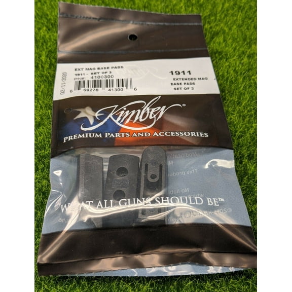 Factory Kimber 1911 Extended Magazine Base Pads, Set of 3 - 4100300