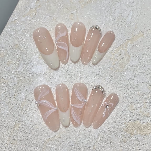Factory [Original Real Shot] Ballet Girl Series French Ribbon White Tea Dream Nail Sticker