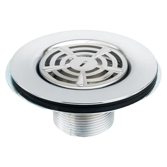 Factory RV Shower Pan Drain | Stainless Steel, Fits 3" Shower Pan Openings | 1 ½" Threaded Pipe Compatible | Low-Profile 2" Height, 2 ⅝" Strainer | Clog Resistant | Easy Installation for RV Bathrooms