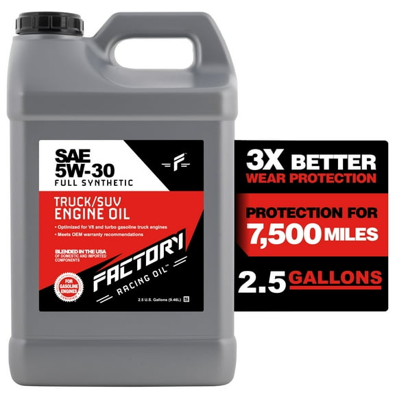Factory Racing Oil SAE 5W-30 Full Synthetic Truck Oil, API SP GF-6A, 2.5 Gallons