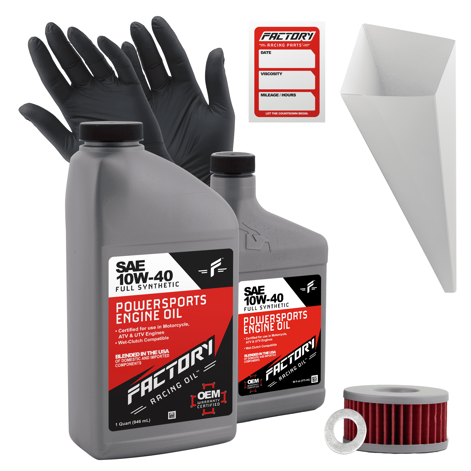 Factory Racing Parts 10W40 1.5Qt Oil Change Kit Fits Suzuki DR-Z250 2001-2007