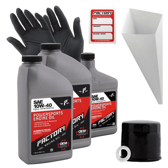 Factory Racing Parts 10W40 2.5Qt Oil Change Kit Fits Suzuki VZ800 Marauder