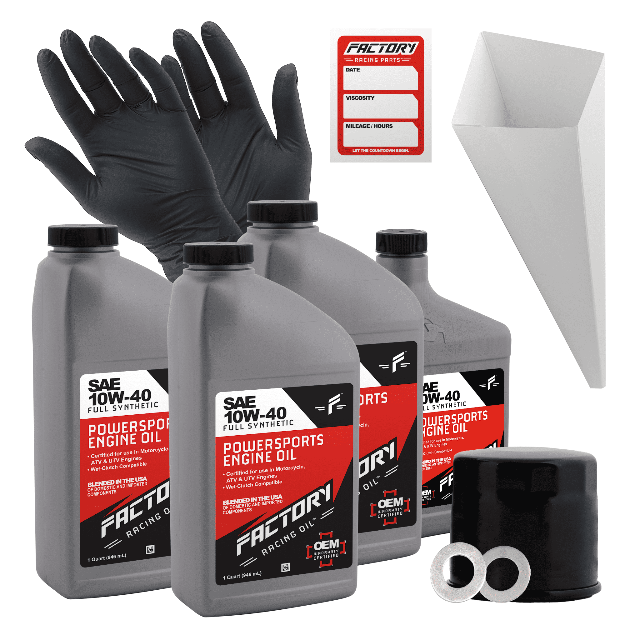 Factory Racing Parts 10W40 3.5Qt Oil Change Kit Fits Suzuki VZ1500 M90 Boulevard