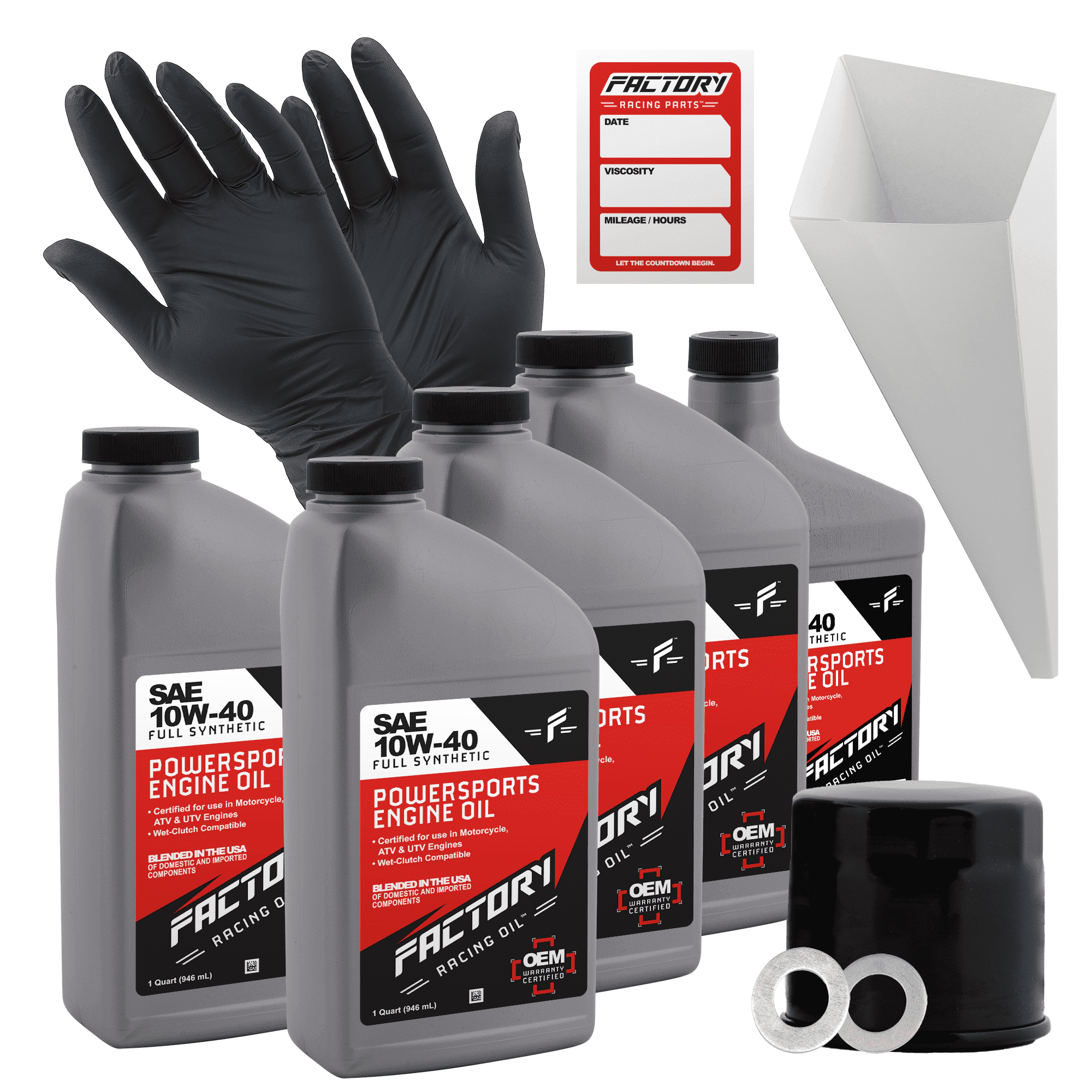 Factory Racing Parts 10W40 4.5Qt Oil Change Kit Fits Suzuki C90B