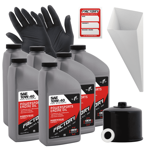 Factory Racing Parts 10W40 6Qt Oil Change Kit Fits Kawasaki ZX1000 H2 Ninja