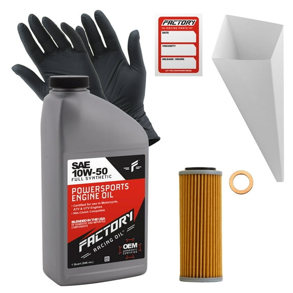 Factory Racing Parts 10W50 Oil Change Kit compatible with 530 EXC/XC-W 2008-2012, 530 EXC-R/XCR-W 2008 2009 - 1 Quart