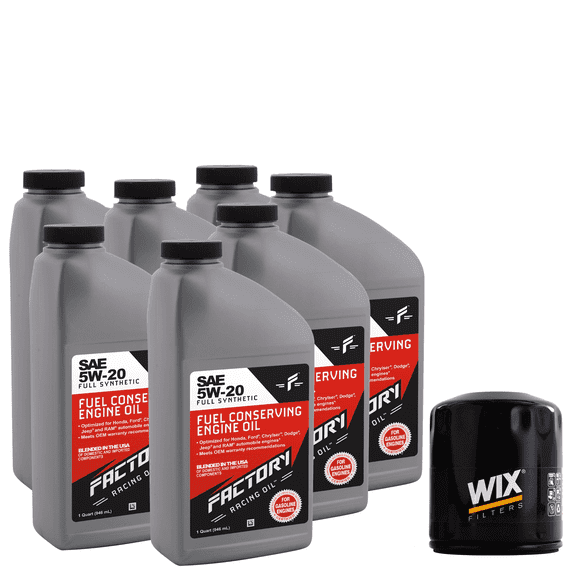 Factory Racing Parts Basic Oil Change Kit Compatible with Dodge 5.7L Charger Magnum Ram 1500 2500 5W-20 Oil - 7 Quarts