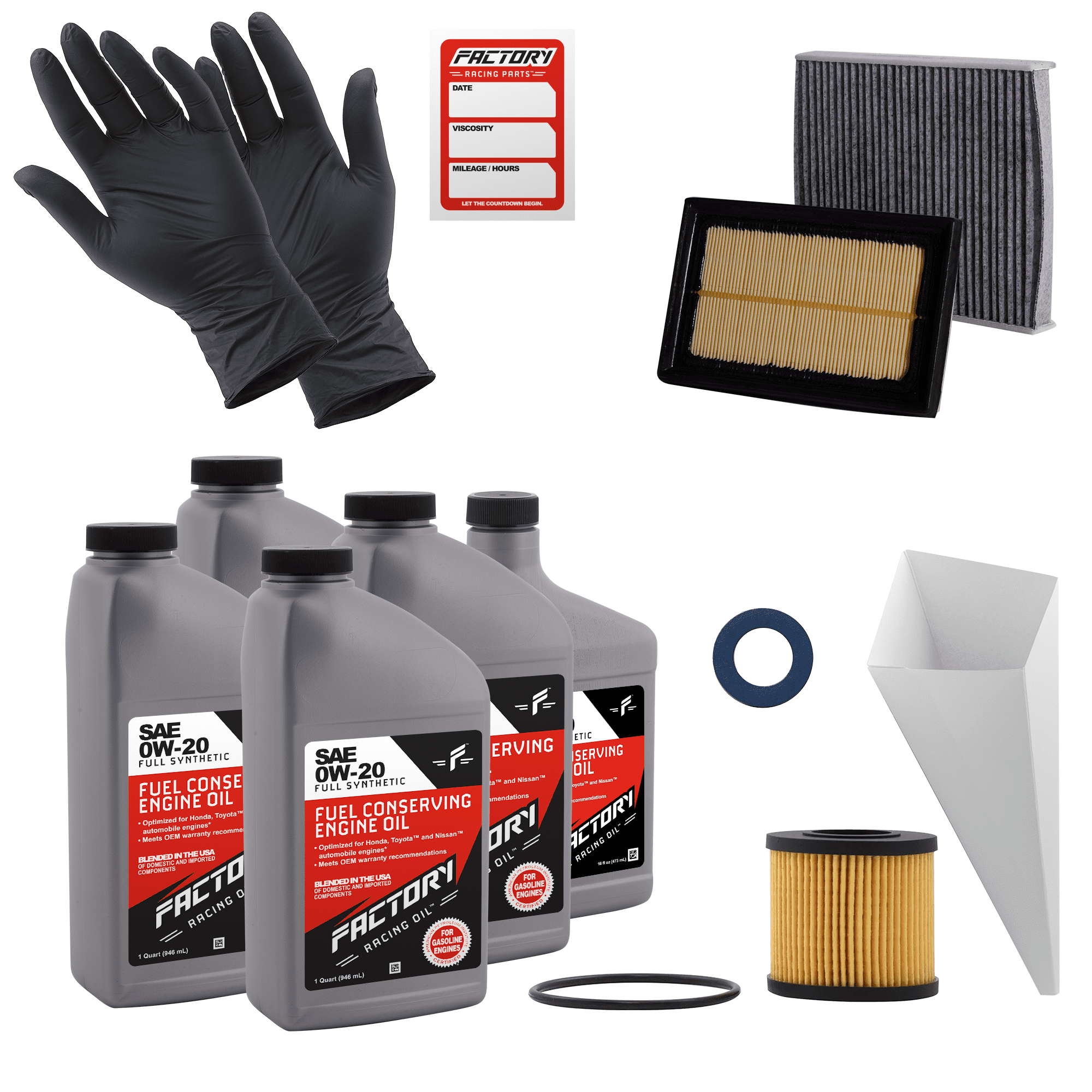Factory Racing Parts Deluxe Oil Change Kit Compatible with Toyota Prius ...
