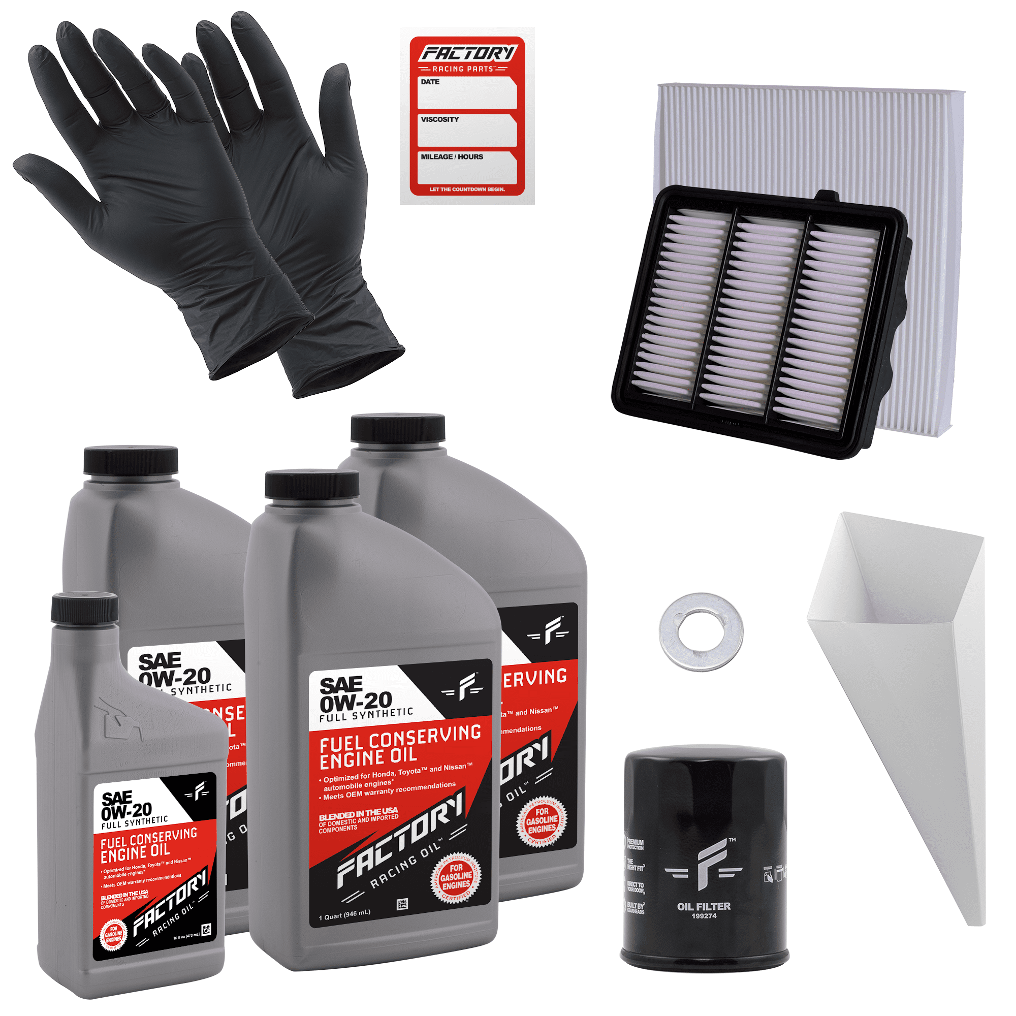 Factory Racing Parts Deluxe Oil Change Kit Compatible with Honda Accord ...