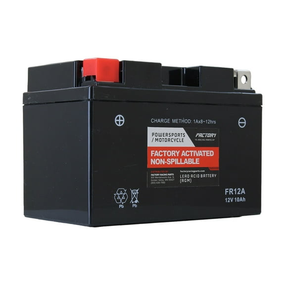 Factory Racing Parts FR12A AGM Battery  Maintenance Free  Ready to Install - Compatible With Motorcycles and Scooters YT12A-BS