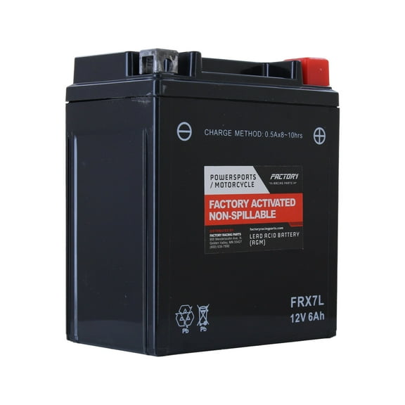 Factory Racing Parts FRX7L AGM Battery Maintenance Free Ready to Install - Compatible With ATVs, Motorcycles, Snowmobiles and Scooters YTX5L-BS, BTX5L-BS