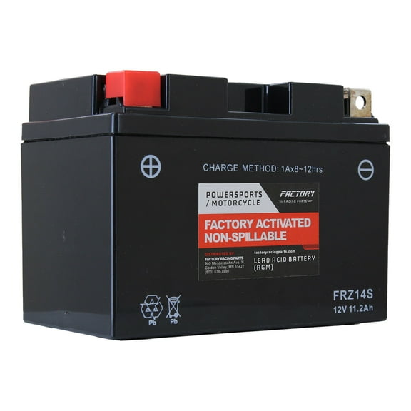 Factory Racing Parts FRZ14S AGM Battery  Maintenance Free  Ready to Install - Compatible With Motorcycles and Scooters YTZ14S, YTZ12S, BTZ12S, BTZ14S