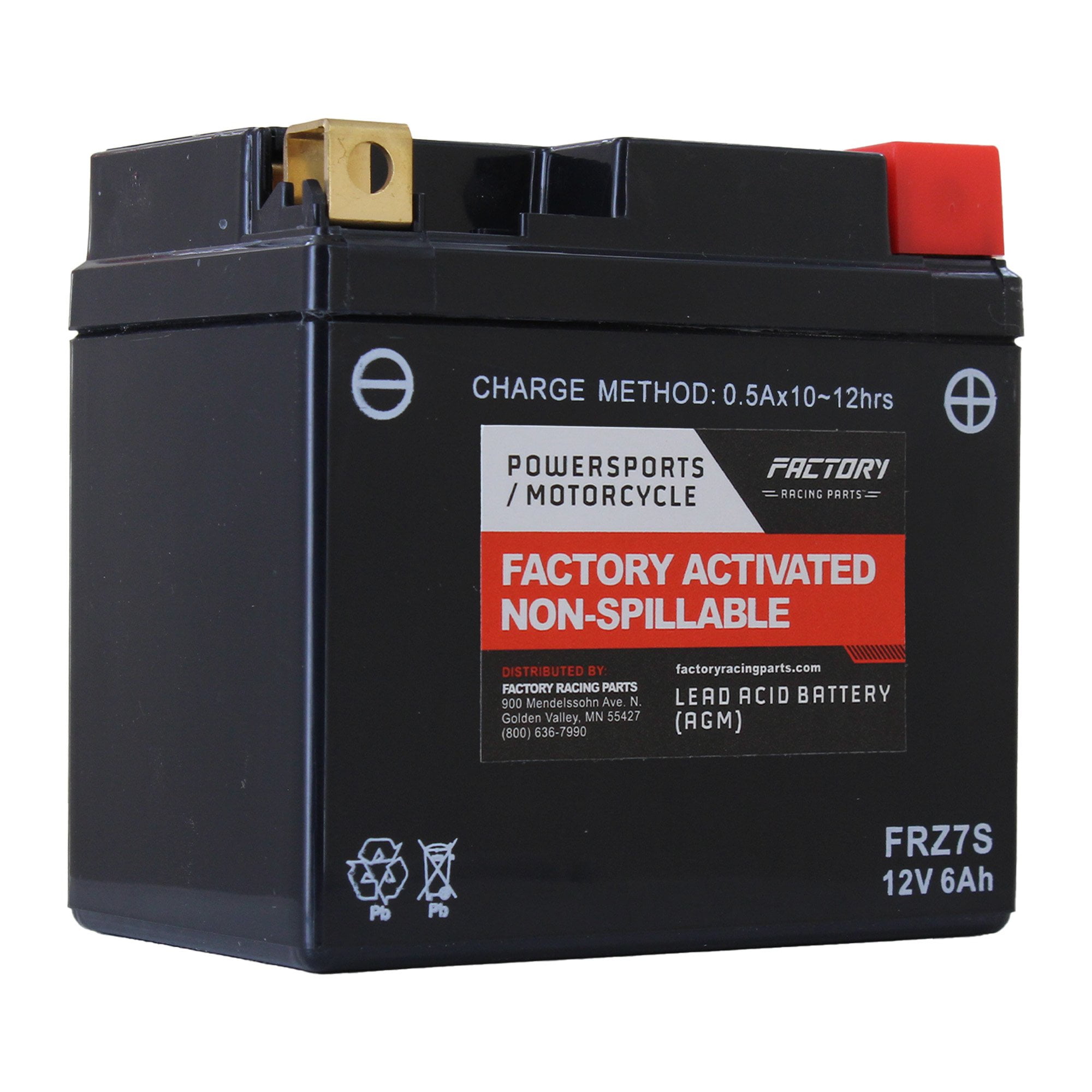 Factory Racing Parts FRZ7S AGM Battery Maintenance Free Ready to ...