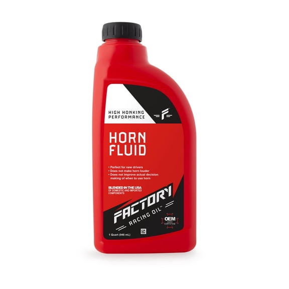 Factory Racing Parts High Honking Performance Horn Fluid Works for Most Makes & Models Gag Gift Dad Joke Car Guy Prank 1 Quart Empty Bottle