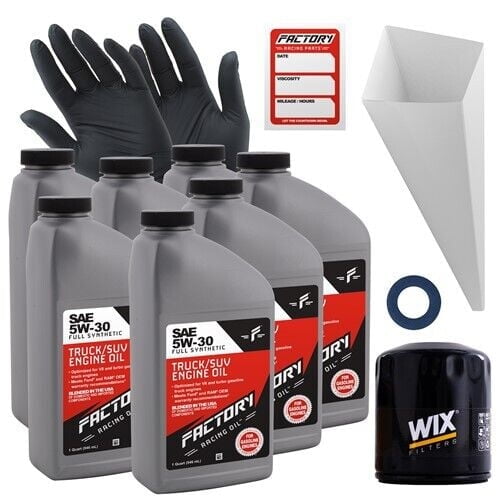 Factory Racing Parts Oil Change Kit Compatible with Toyota 4Runner 2003-2009, Sequoia 2001-2009, Tundra 2000-2007, 2009 4.7L 5W-30 Full Synthetic Oil - 7 Quarts
