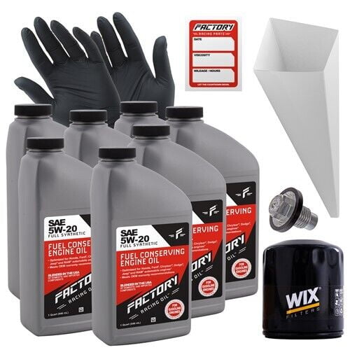 Factory Racing Parts Oil Change Kit Compatible with Dodge Durango 5.7L 2004-2007 5W-20 Full Synthetic Oil - 7 Quarts
