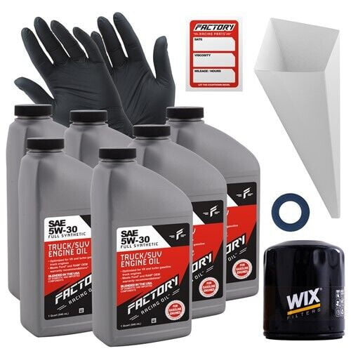 Factory Racing Parts Oil Change Kit Compatible with Lexus GS400 GS430 IS300 LS400 LS430 SC300 SC400 SC430 5W-30 Full Synthetic Oil - 6 Quarts
