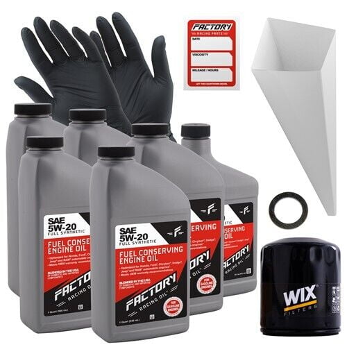 Factory Racing Parts Oil Change Kit Compatible with Mazda CX-7 2.5L 2010-2012, Tribute 2.5L 2009-2011 5W-20 Full Synthetic Oil - 5.5 Quarts